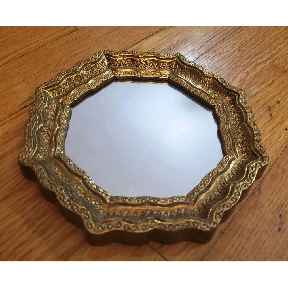 Vintage Hollywood Regency Octagon Home Décor Mirror Burwood Gallery Wall 6.5
